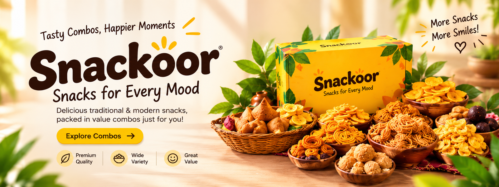 Snackoor traditional and modern Indian snacks combos